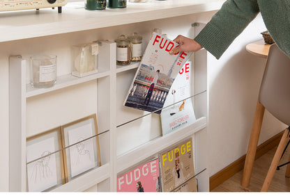 薄型マガジンラック 幅36cm ホワイト スリム 北欧 壁 コンパクト 省スペース 玄関収納 壁面収納 玄関 スリッパ ラック 部屋 家具 木製 トイレラック ルームシューズ 薄型 スリッパ収納 ギフト(代引不可)