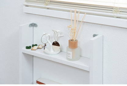 薄型マガジンラック 幅36cm ホワイト スリム 北欧 壁 コンパクト 省スペース 玄関収納 壁面収納 玄関 スリッパ ラック 部屋 家具 木製 トイレラック ルームシューズ 薄型 スリッパ収納 ギフト(代引不可)