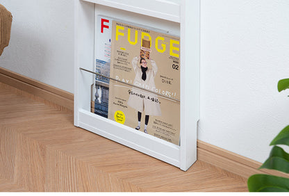 薄型マガジンラック 幅36cm ホワイト スリム 北欧 壁 コンパクト 省スペース 玄関収納 壁面収納 玄関 スリッパ ラック 部屋 家具 木製 トイレラック ルームシューズ 薄型 スリッパ収納 ギフト(代引不可)