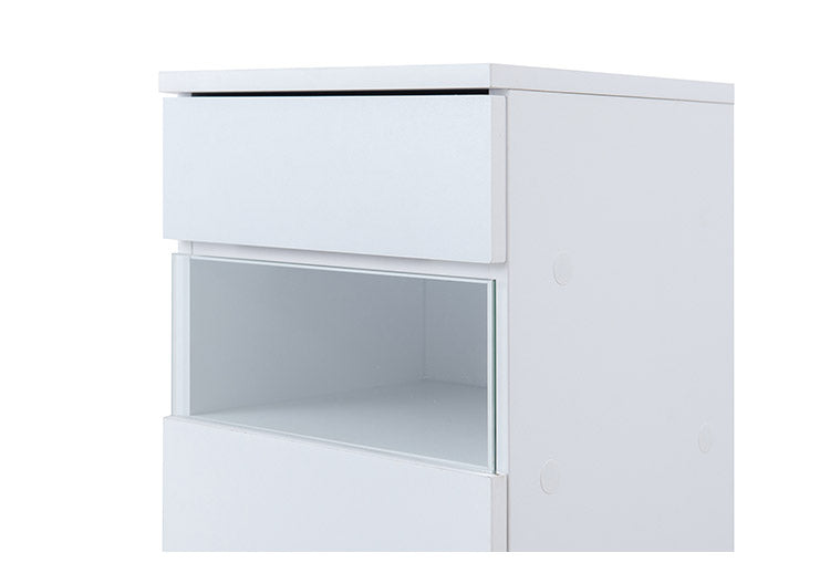 WHITE LIV 幅30 奥行30 高さ80.5 キャビネット ホワイト フレンチシャビー 電話台 ルーター収納 収納 ファックス台 FAX台 ラック 棚 シェルフ 本棚 北欧 木製 おしゃれ 収納ラック 収納 リビング(代引不可)