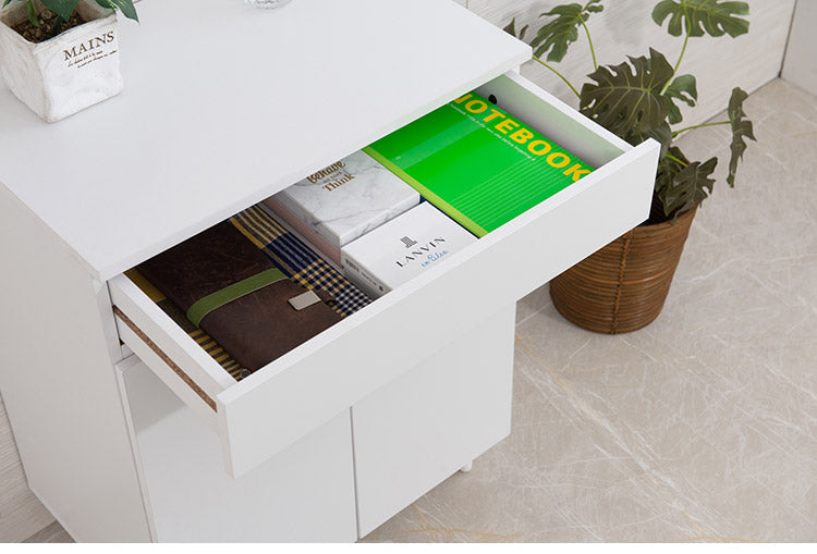 WHITE LIV 幅60 奥行40 高さ80 キャビネット ホワイト フレンチシャビー リビングボード 本棚 棚 サイドボード リビング 家具 キッチン 引き出し付き お洒落 木製 収納棚 扉付き 扉付 おしゃれ 収納(代引不可)