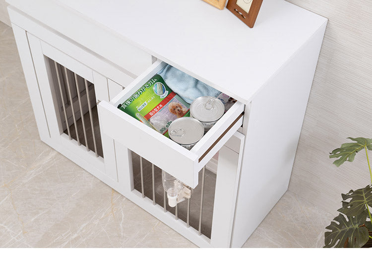 WHITE LIV 幅90 奥行40 高さ80 収納付きスライド収納型ケージ ホワイト フレンチシャビー ペットケージ ペットサークル 省スペース 小型犬 中型犬 室内サークル スライド 背面化粧 犬 ペット用品(代引不可)