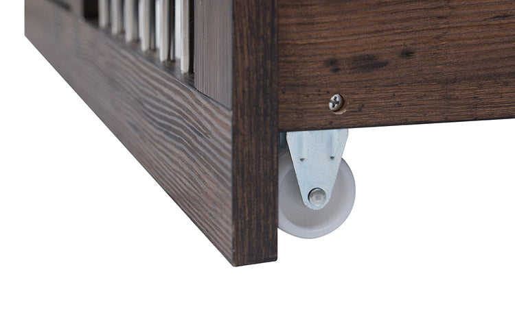 ARIZONA 幅90 奥行40 高さ80 収納付きスライド収納型ケージ ブラウン 西海岸ヴィンテージ ペットケージ ペットサークル 省スペース 小型犬 中型犬 室内サークル スライド 背面化粧 犬 ペット用品(代引不可)