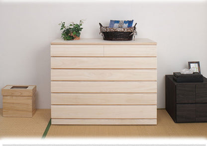 日本製 完成品 桐 洋風チェスト 幅100.5 高さ79.5 6段 六段 チェスト 棚 収納 天然木 木製 おしゃれ 北欧 国産 コンパクト 押入れ 和室(代引不可)