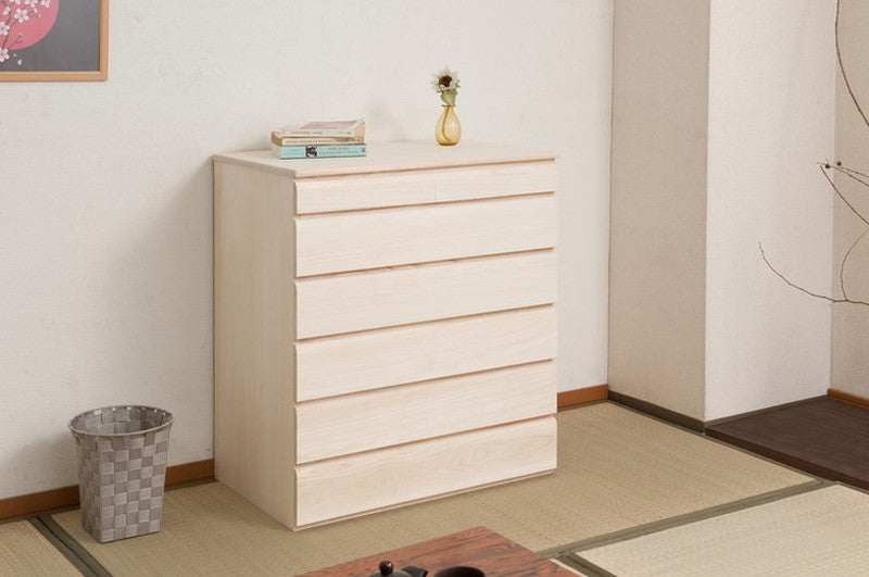 チェスト 日本製 桐 完成品 洋風 収納 たんす 幅71cm 6段 六段 国産 モダン おしゃれ 天然木 北欧 押入れ 木目調(代引不可)