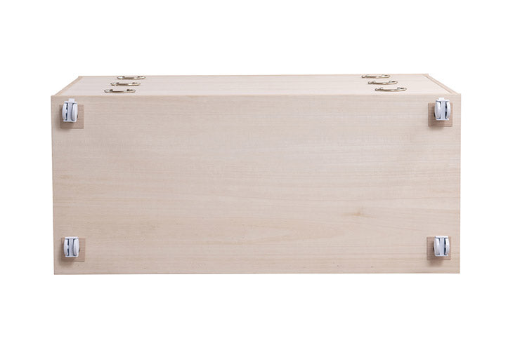 シルバー取っ手が華やかな桐クローゼットチェスト 幅99.5 奥行44 高さ61cm 3段タイプ キャスター付き 生地仕上げ 日本製 完成品(代引不可)