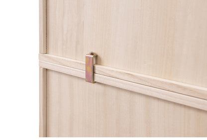 シルバー取っ手が華やかな桐クローゼットチェスト 幅99.5 奥行44 高さ24.5cm 3段タイプ上置き兼用 生地仕上げ 日本製 完成品(代引不可)