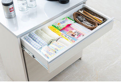 ダストボックス キッチンカウンター 幅80.5cm ホワイトウォッシュ 日本製 完成品 2分別 45リットル 引き出し付き ゴミ箱 ごみ箱 レンジ台 ダストカウンター キッチン収納 隠す収納(代引不可)