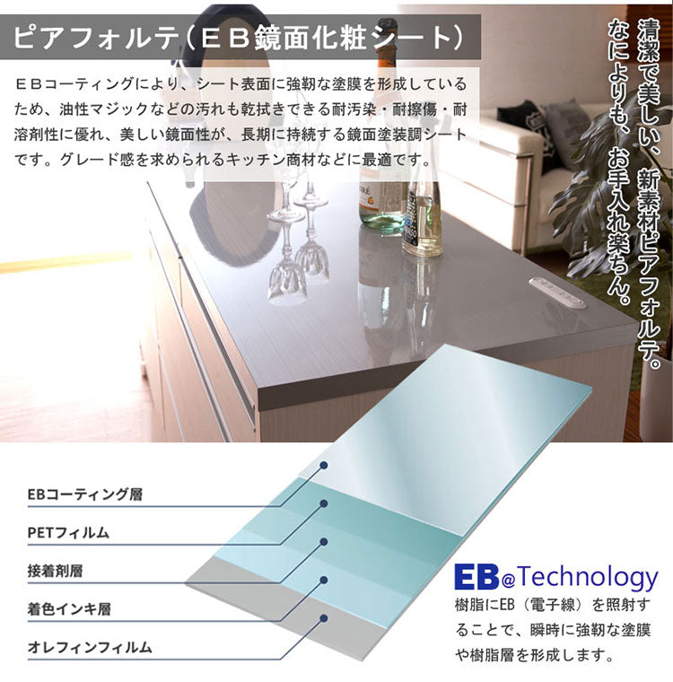 ダストボックス キッチンカウンター 幅80.5cm ホワイトウォッシュ 日本製 完成品 2分別 45リットル 引き出し付き ゴミ箱 ごみ箱 レンジ台 ダストカウンター キッチン収納 隠す収納(代引不可)