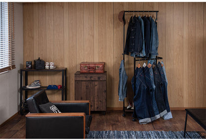 TBAR 高さ自在回転式ハンガー多機能なキャスター付きハンガーラック ブラックブラウン ハンガーラック ブラウン スリム コートハンガー 省スペース 寝室 玄関 子供 洋服 キャスター付き 棚付き(代引不可)