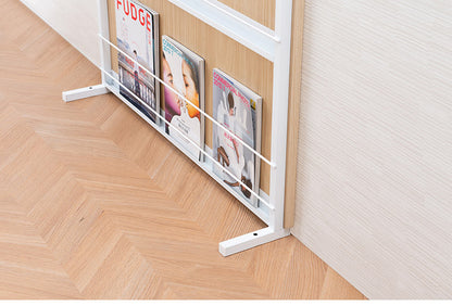 突っ張りマガジンラック マリンナチュラル 幅90cm パーテーション 日本製 パーティション パンフレット サロン 病院 キッチン リビング 待合室 幅90 薄型 つっぱりパーテーション(代引不可)