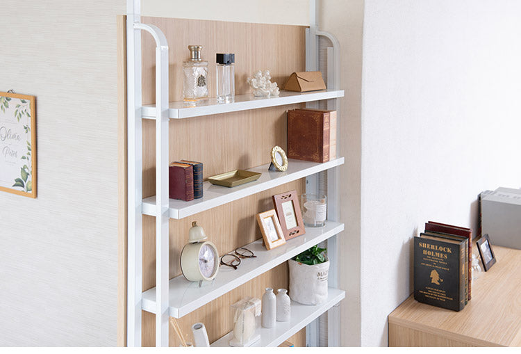 突っ張り収納ラック マリンナチュラル 幅90cm パーテーション 日本製 新生活 サロン 病院 キッチン リビング 待合室 幅90 薄型 つっぱりパーテーション 突っ張りパーテーション(代引不可)