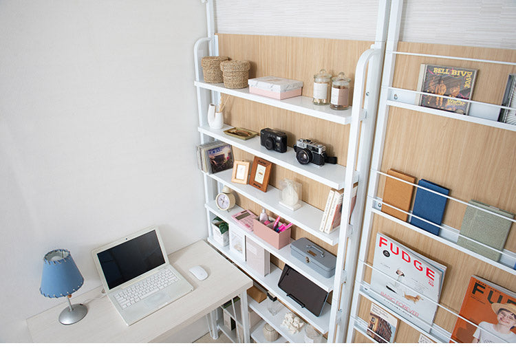 突っ張り収納ラック マリンナチュラル 幅90cm パーテーション 日本製 新生活 サロン 病院 キッチン リビング 待合室 幅90 薄型 つっぱりパーテーション 突っ張りパーテーション(代引不可)