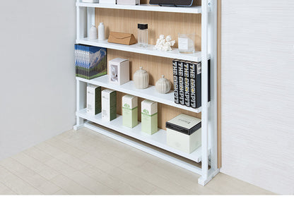 突っ張り収納ラック マリンナチュラル 幅90cm パーテーション 日本製 新生活 サロン 病院 キッチン リビング 待合室 幅90 薄型 つっぱりパーテーション 突っ張りパーテーション(代引不可)