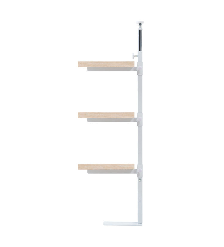 カウンター下突っ張りラック 無段階調整3枚棚オープンラック 本体 幅59.5cm マリンナチュラル 壁面ラック つっぱり 薄型 収納 ディスプレイラック 店舗 新生活 カフェ サロン 一人暮らし(代引不可)