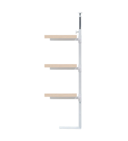 カウンター下突っ張りラック 無段階調整3枚棚オープンラック 本体 幅59.5cm マリンナチュラル 壁面ラック つっぱり 薄型 収納 ディスプレイラック 店舗 新生活 カフェ サロン 一人暮らし(代引不可)