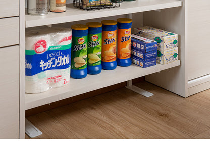 カウンター下突っ張りラック 無段階調整3枚棚オープンラック 本体 幅89.5cm ホワイトウォッシュ 壁面ラック つっぱり 薄型 収納 ディスプレイラック 店舗 新生活 カフェ サロン 一人暮らし(代引不可)