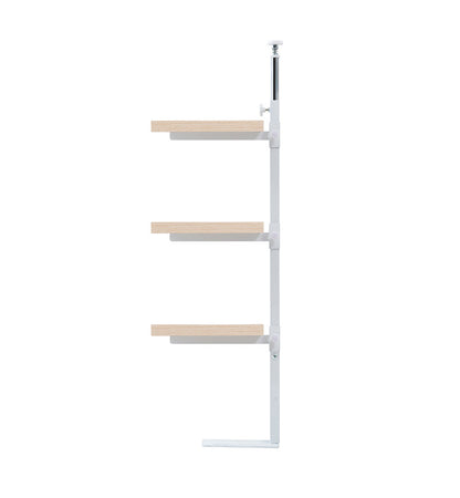 カウンター下突っ張りラック 無段階調整3枚棚オープンラック 本体 幅89.5cm マリンナチュラル 壁面ラック つっぱり 薄型 収納 ディスプレイラック 店舗 新生活 カフェ サロン 一人暮らし(代引不可)