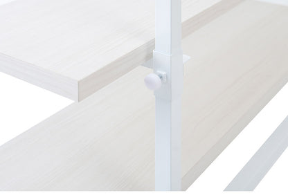 カウンター下突っ張りラック用追加棚板1枚 幅59.5cm 取付金具セット ホワイトウォッシュ 本体別売り 1枚のみの販売 ホワイト 棚 つっぱり 薄型 収納棚 ディスプレイラック(代引不可)