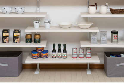 カウンター下突っ張りラック用追加棚板1枚 幅89.5cm 取付金具セット ホワイトウォッシュ 本体別売り 1枚のみの販売 ホワイト 棚 つっぱり 薄型 収納棚 ディスプレイラック(代引不可)