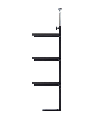 bravo ブラボーシリーズ カウンター下ラック 無段階調整3枚棚オープンラック 本体 幅89.5cm ブラック キッチン キッチン収納 ラック 棚 突っ張り つっぱり棚 つっぱりラック 収納棚(代引不可)