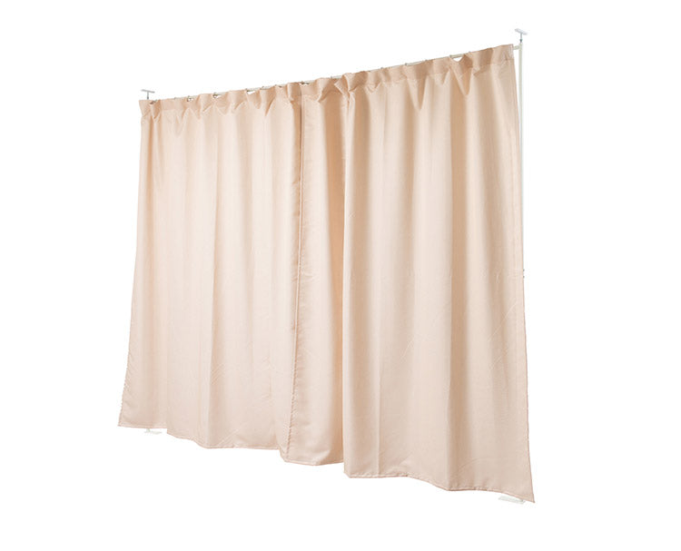 wally 突っ張り間仕切り伸縮カーテン スタンダード型 ベージュ 目隠しカーテン 突っ張りパーティション つっぱりパーテーション 間仕切りカーテン パーテーション オフィス(代引不可)