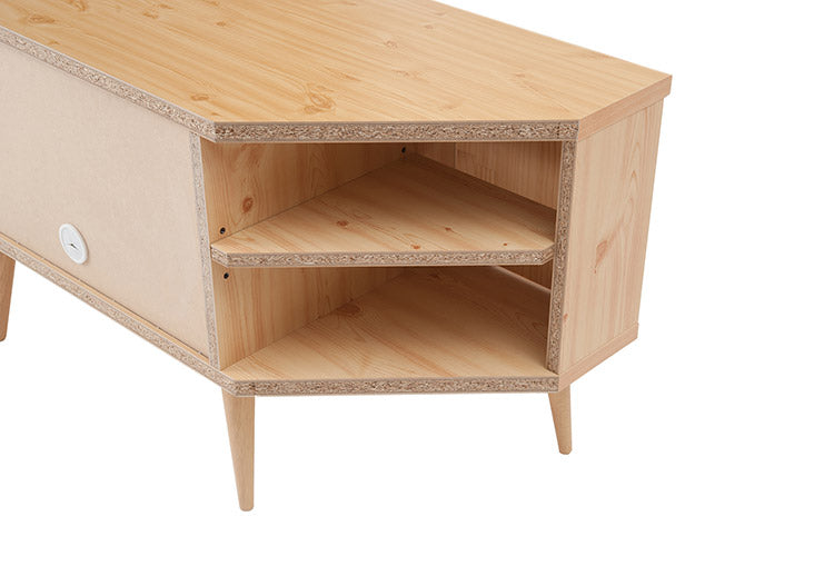 Baum 天然木パイン材のコーナーTVボード 幅120 北欧ナチュラル 脚付き モダン ローボード 北欧 ナチュラル おしゃれ ラック コーナーボード TVボード TV台 テレビボード テレビ台 完成品 ナチュラル(代引不可)