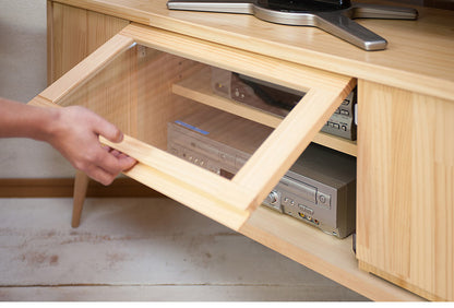 Baum 天然木パイン材のコーナーTVボード 幅120 北欧ナチュラル 脚付き モダン ローボード 北欧 ナチュラル おしゃれ ラック コーナーボード TVボード TV台 テレビボード テレビ台 完成品 ナチュラル(代引不可)