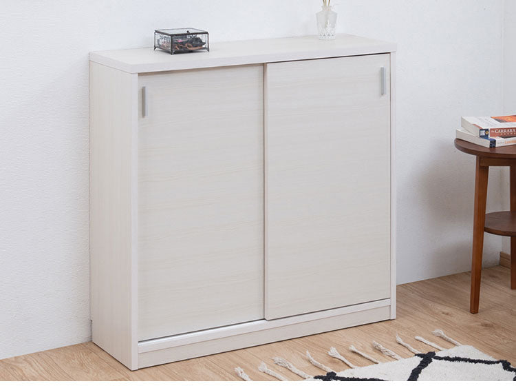 FINEシリーズ カウンター下収納 幅90cm 引き戸タイプ ホワイトウォッシュ 日本製 完成品 キッチン カウンター下 収納 本棚 食器棚 ミニ食器棚 カウンター収納 薄型収納 ラック(代引不可)