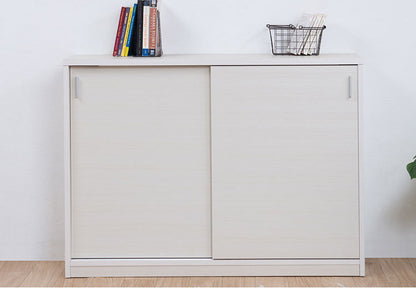 FINEシリーズ カウンター下収納 幅120cm 引き戸タイプ ホワイトウォッシュ 日本製 完成品 キッチン カウンター下 収納 本棚 食器棚 ミニ食器棚 カウンター収納 薄型収納 ラック(代引不可)