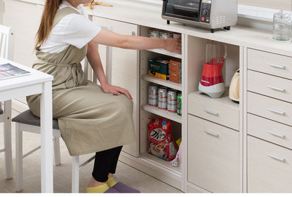 FINEシリーズ カウンター下収納 幅120cm 引き戸タイプ ホワイトウォッシュ 日本製 完成品 キッチン カウンター下 収納 本棚 食器棚 ミニ食器棚 カウンター収納 薄型収納 ラック(代引不可)