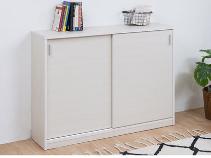 FINEシリーズ カウンター下収納 幅120cm 引き戸タイプ ホワイトウォッシュ 日本製 完成品 キッチン カウンター下 収納 本棚 食器棚 ミニ食器棚 カウンター収納 薄型収納 ラック(代引不可)