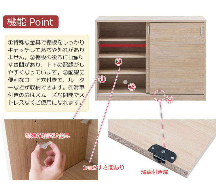 FINEシリーズ カウンター下収納 幅120cm 引き戸タイプ ホワイトウォッシュ 日本製 完成品 キッチン カウンター下 収納 本棚 食器棚 ミニ食器棚 カウンター収納 薄型収納 ラック(代引不可)