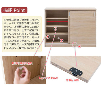 FINEシリーズ カウンター下収納 幅120cm 引き戸タイプ ホワイトウォッシュ 日本製 完成品 キッチン カウンター下 収納 本棚 食器棚 ミニ食器棚 カウンター収納 薄型収納 ラック(代引不可)