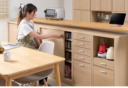 FINEシリーズ カウンター下収納 幅120cm 引き戸タイプ マリンナチュラル 日本製 完成品 キッチン カウンター下 収納 本棚 食器棚 ミニ食器棚 カウンター収納 薄型収納 ラック(代引不可)