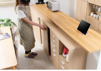 FINEシリーズ カウンター下収納 幅120cm 引き戸タイプ マリンナチュラル 日本製 完成品 キッチン カウンター下 収納 本棚 食器棚 ミニ食器棚 カウンター収納 薄型収納 ラック(代引不可)