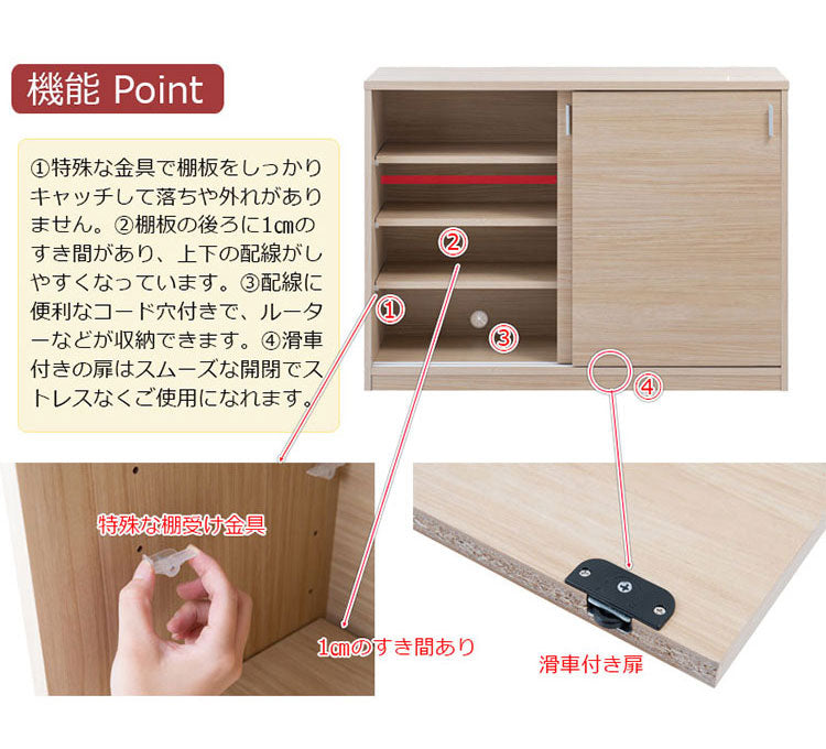 FINEシリーズ カウンター下収納 幅120cm 引き戸タイプ マリンナチュラル 日本製 完成品 キッチン カウンター下 収納 本棚 食器棚 ミニ食器棚 カウンター収納 薄型収納 ラック(代引不可)
