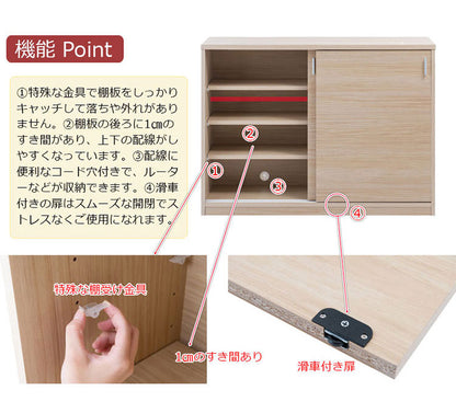 FINEシリーズ カウンター下収納 幅120cm 引き戸タイプ マリンナチュラル 日本製 完成品 キッチン カウンター下 収納 本棚 食器棚 ミニ食器棚 カウンター収納 薄型収納 ラック(代引不可)