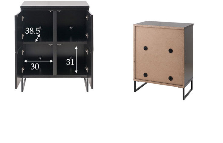 日本製 完成品 キャビネット 2×2 ブラック 幅71 スクエア 国産 扉タイプ おしゃれ 黒 男前家具 木目調 木製 モノトーン(代引不可)