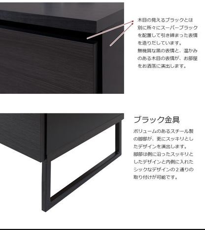 日本製 完成品 キャビネット 2×2 ブラック 幅71 スクエア 国産 扉タイプ おしゃれ 黒 男前家具 木目調 木製 モノトーン(代引不可)