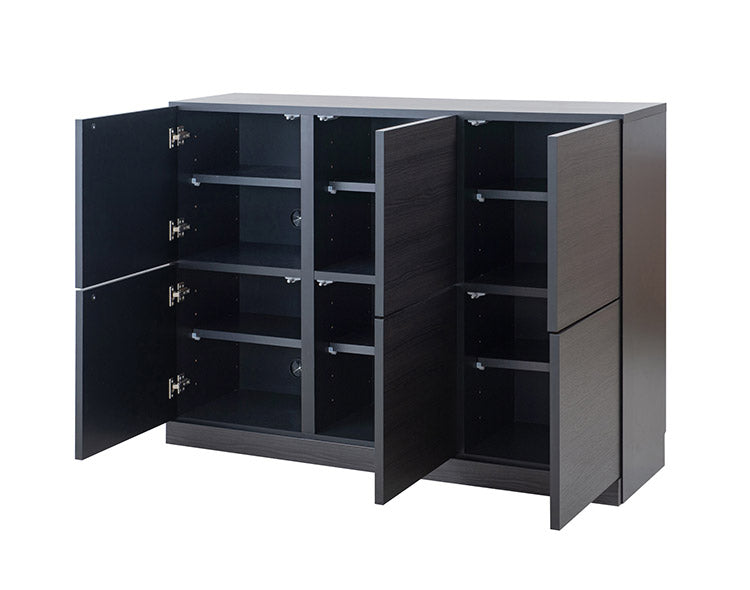 BK-club A4が入る薄型カウンター下収納 幅120cm 奥行34cm 高さ86.5cm キャビネット 完成品 日本製 スタイリッシュブラック 扉タイプ 薄型 カウンター下収納 キッチン キッチン収納(代引不可)