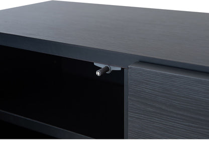 BK-club A4が入る薄型カウンター下収納 幅120cm 奥行34cm 高さ86.5cm キャビネット 完成品 日本製 スタイリッシュブラック 扉タイプ 薄型 カウンター下収納 キッチン キッチン収納(代引不可)