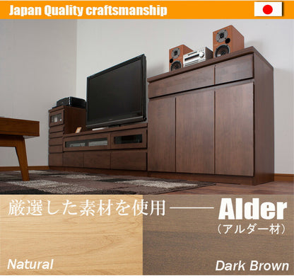 完成品 日本製 天然木 アルダー材 パソコンデスク 幅90 キャビネット デスクになる 木製 カウンター リビング おしゃれ ナチュラル 国産(代引不可)