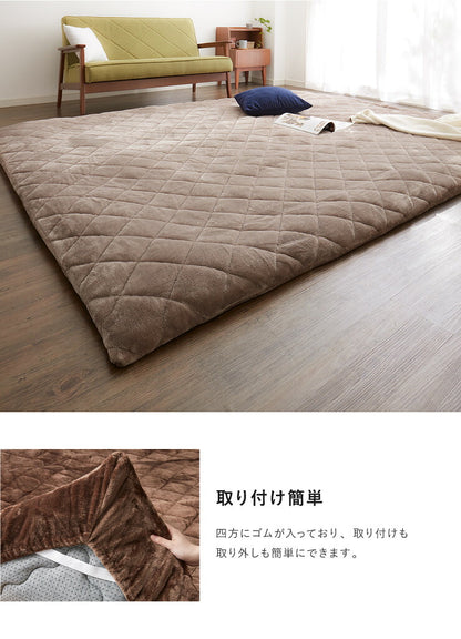 【ラグカバーセット】 極厚6層ラグマット 200×240 調温わた使用 滑り止め付き 厚手 極厚 デニム調 リビング ふかふか 1年中 ラグ ラグマット カーペット 絨毯 抗菌 6層ラグ 防音 防臭