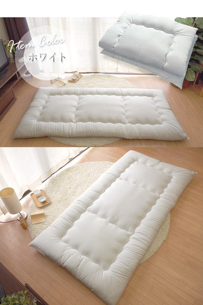 敷布団 日本製 抗菌 防ダニ 防臭 シングル 100×200cm 清潔 洗える 抗菌防臭加工 帝人 テイジン TEIJIN へたりにくい ピーチスキン加工 ホワイト ポリエステル 洗濯可能 寝具 布団