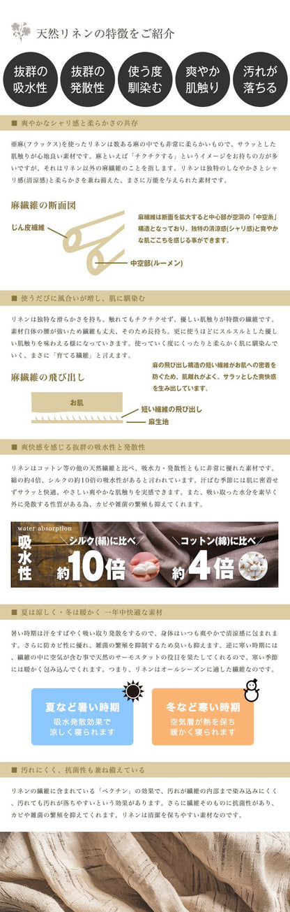 天然リネン&コットン 掛け布団カバー セミダブル 170×210 おしゃれ 北欧 麻混 綿 コットン 掛布団カバー ふとん 掛け布団 カバー 洗濯可能 ウォッシャブル 6色展開 一人暮らし 新生活(代引不可)