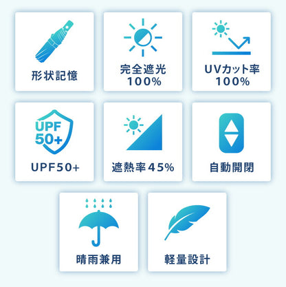 日傘 5秒でたためる日傘 軽量 完全遮光 遮熱-30℃ 形状記憶 レディース メンズ兼用 UVカット100% ワンタッチ自動開閉 コンパクト 6本骨 5級撥水 日焼け防止 無地 3段 折りたたみ晴雨兼用 おしゃれ
