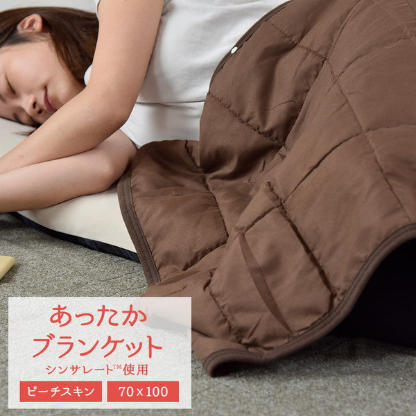あったかブランケット シンサレート綿使用 70×100 ピーチスキン 毛布 厚手 暖かい 膝掛け毛布 かわいい シンサレート 人気