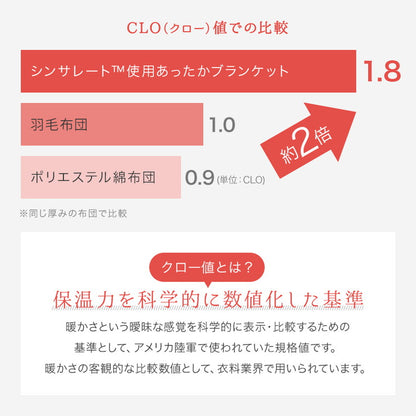 あったかブランケット シンサレート綿使用 70×100 ピーチスキン 毛布 厚手 暖かい 膝掛け毛布 かわいい シンサレート 人気