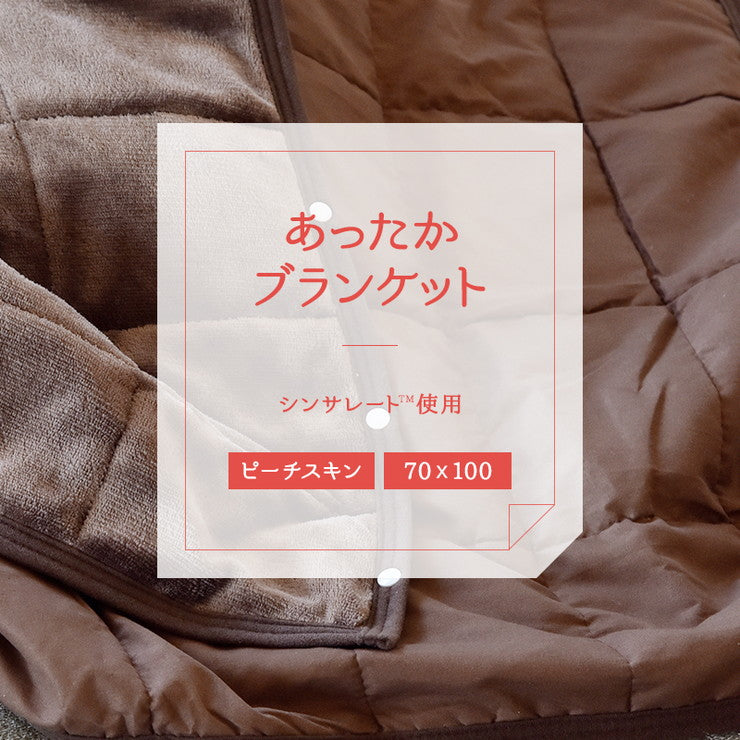あったかブランケット シンサレート綿使用 70×100 ピーチスキン 毛布 厚手 暖かい 膝掛け毛布 かわいい シンサレート 人気